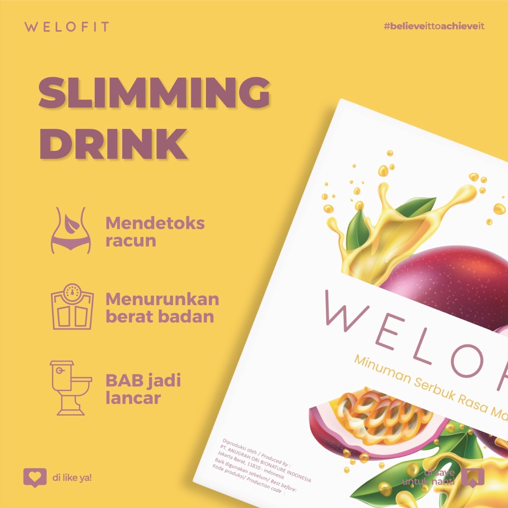 WELOFIT Weight Loss &amp; Fit - 1 BOX / Suplemen minuman Diet Aman Ibu Menyusui Bahan Alami Herbal Bisa untuk Meningkatkan Daya Tahan Tubuh &amp; Antioksidan