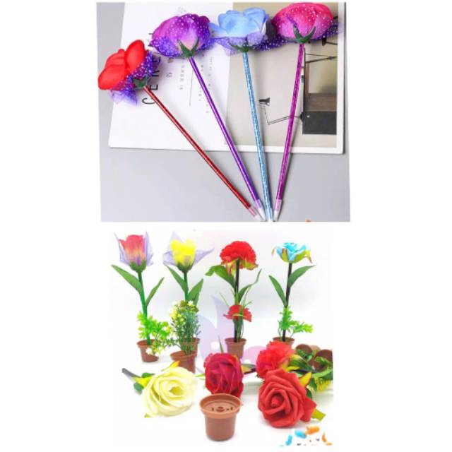 

Pulpen karakter / pulpen unik / pulpen bunga rose / murah