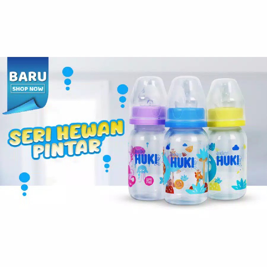 HUKI Botol PP SP Round 120ml (Nipple Gepeng)