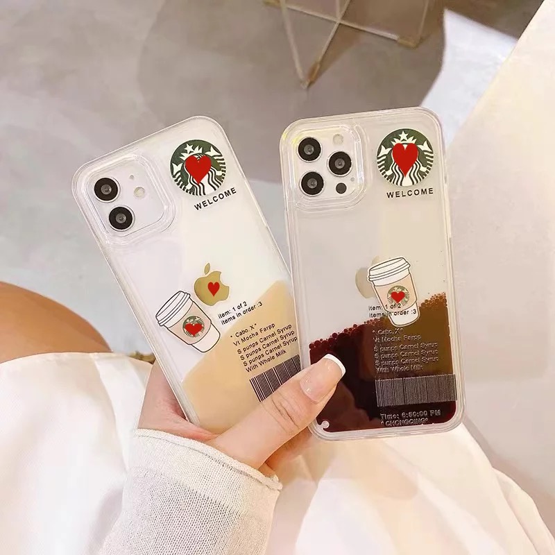 CASING GLITTER AIR GERAK STARBUCKS COFEE FOR IPHONE 7 7+ 8 8+ X XR XS MAX 11 PRO MAX 12 PRO MAX 13 PRO MAX