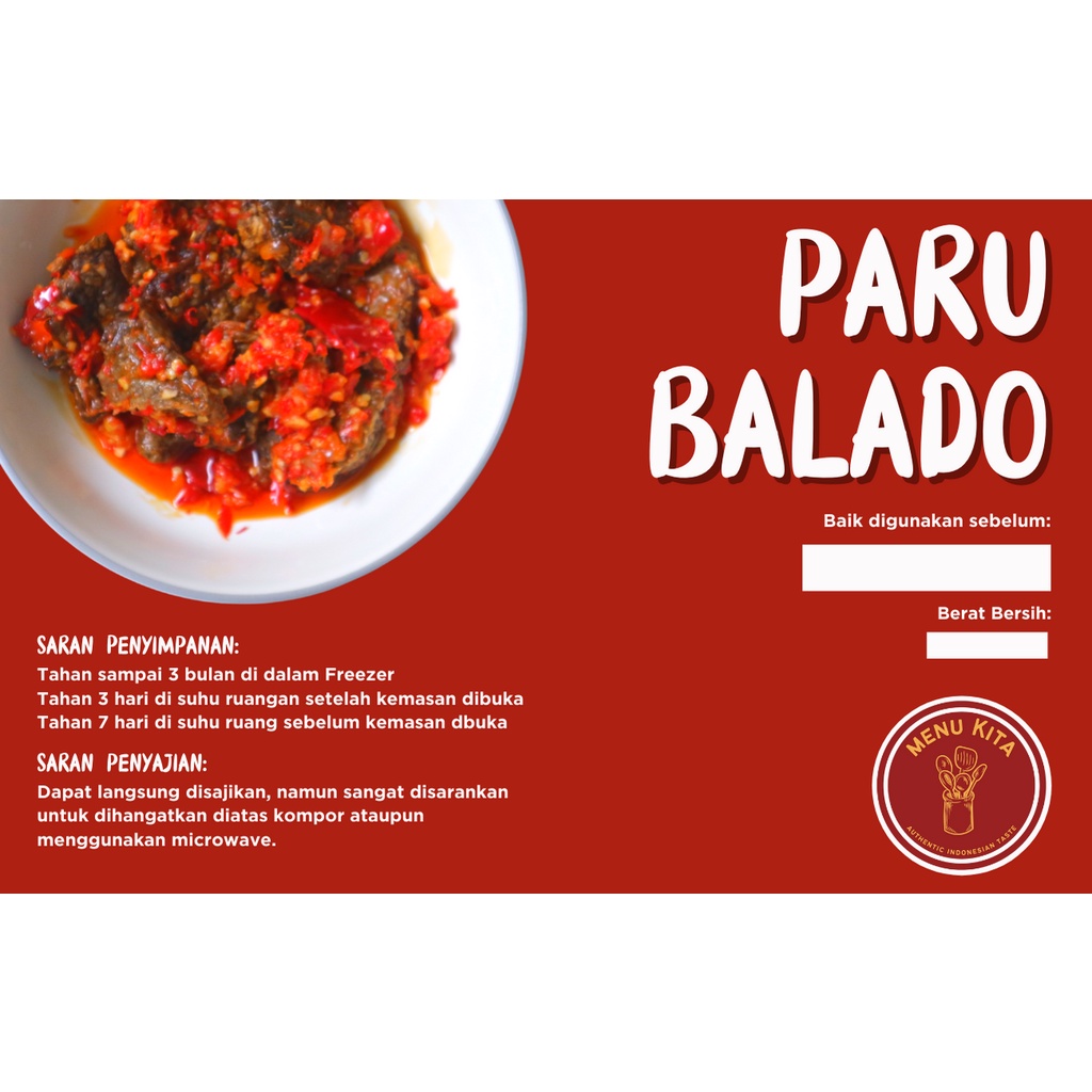 

PARU BALADO KHAS PADANG!!! PREMIUM QUALITY!!! HALAL