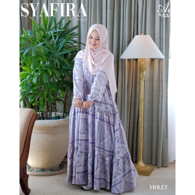 READY SYAFIRA DRESS SET Pashmina by Aden Hijab - Armani Silk + Cerruty Babydoll