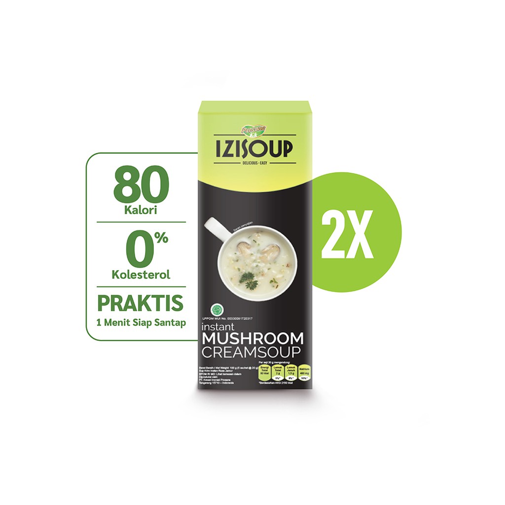 

IZISOUP Instant Mushroom Cream Soup 10 sachet (2box) berat 20 gram