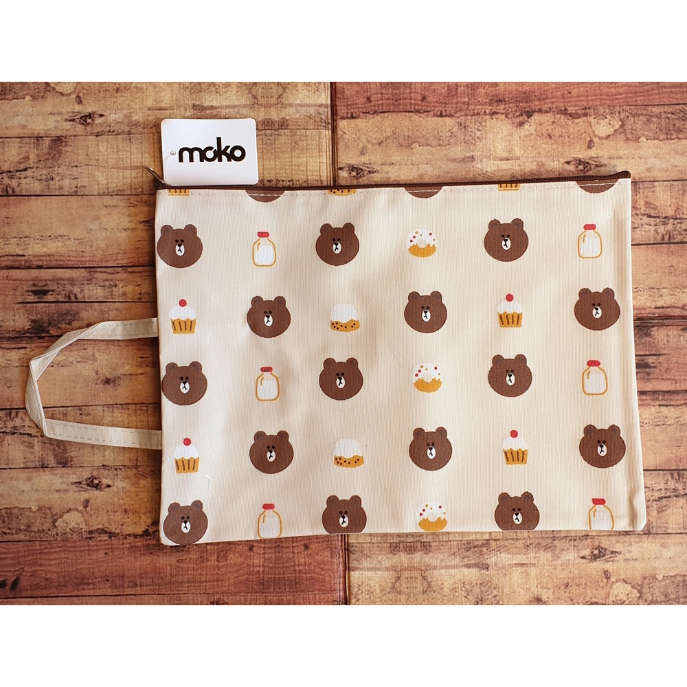 Zipper Bag Character A4 Tenteng - Map Kantung - Map Kain Resleting A4 Karakter Bear Rabbit