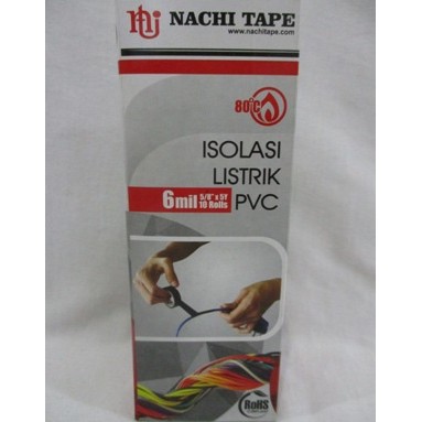 Isolasi Kabel 600V 80&quot;C/Isolasi Nachi Tape Isolasi Listrik PVC 5 Yard ***