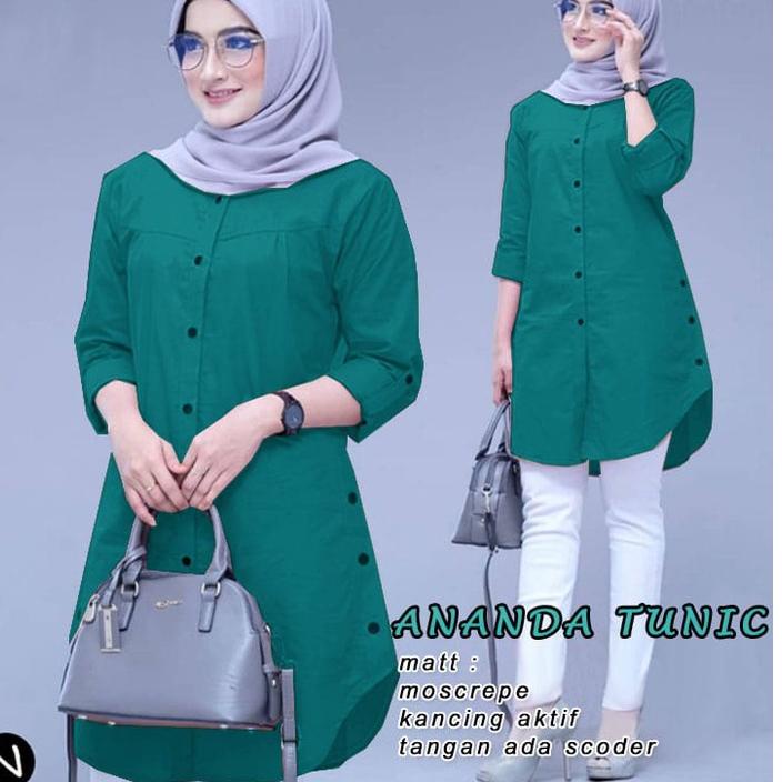 K5H3 WWW L, XL, XXL, 3XL - TUNIK ANANDA JUMBO, PAKAIAN MUSLIM JUMBO, TUNIK WANITA MUSLIM JUMBO PII