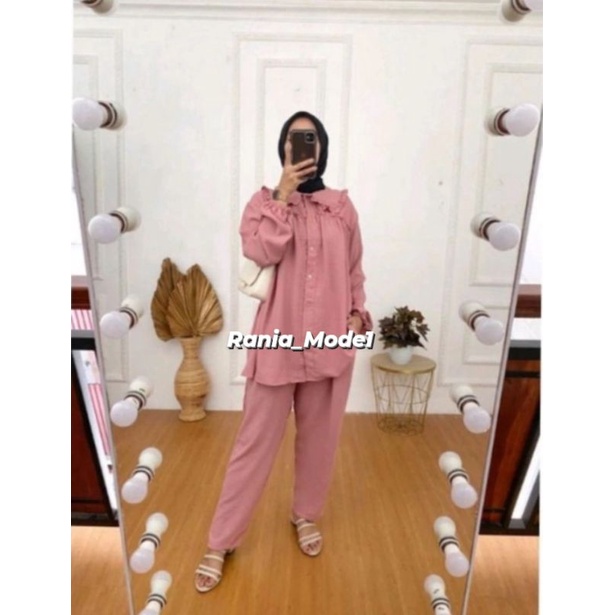 PREMIUM CRINKLE / STELAN RENDA POLOS WANITA CRINKLE / ONE SET POLOS DAYANA-4