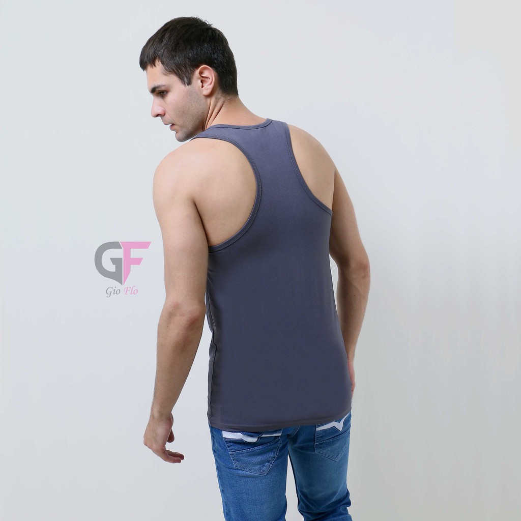 GIOFLO Pakaian Kaos Singlet Gym Pria Abu / SGL 17