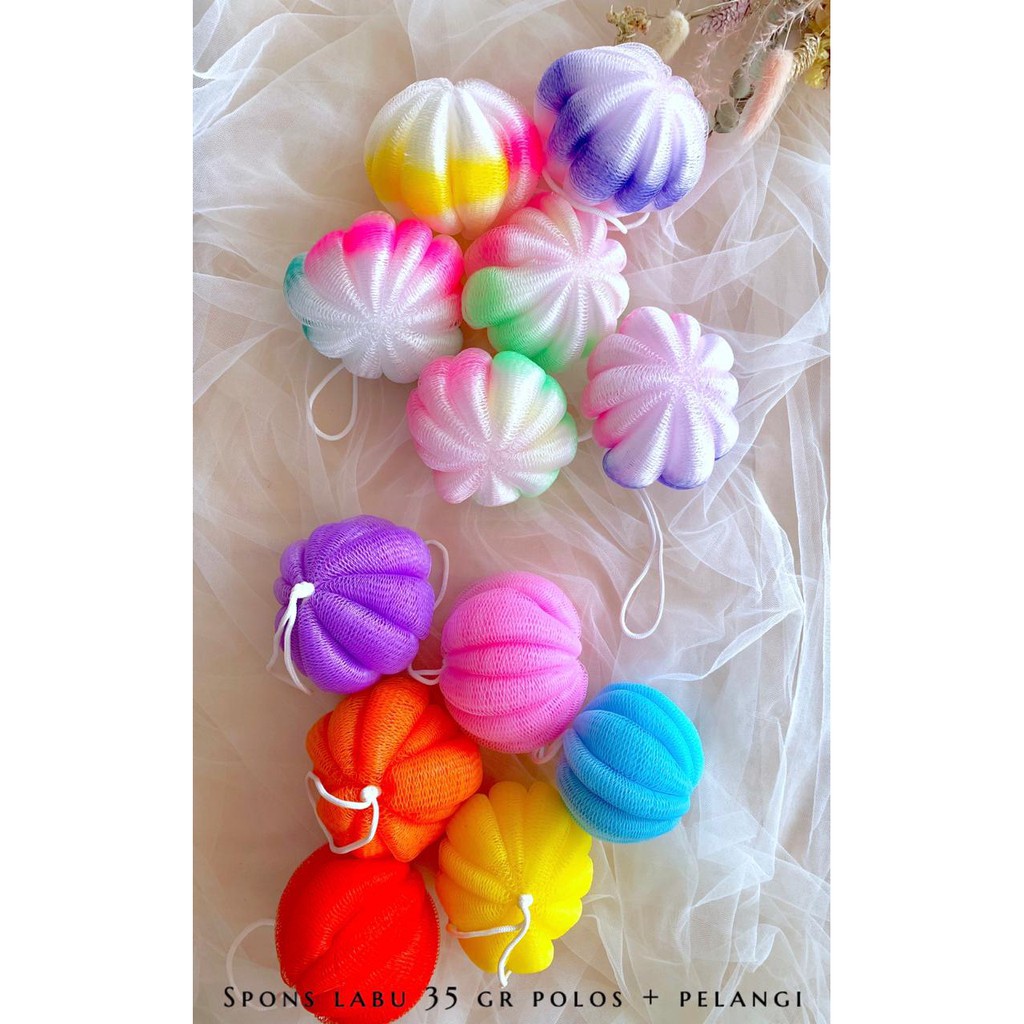 Spon Mandi / Shower Puff / Spons Busa Mandi / Bath Sponge Spon Mandi Warna Warni SPON MANDI BULAT / BAWANG RAINBOW SPON MANDI BLEWAH/LABU/BAWANG tebal lucu ORIGINAL