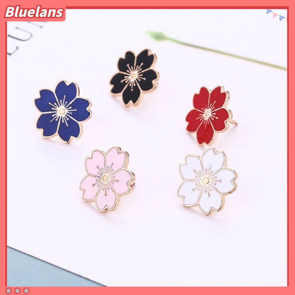 Bluelans Sweet Women Cherry Blossom Flower Enamel Brooch Pin Suit Collar Badge Jewelry