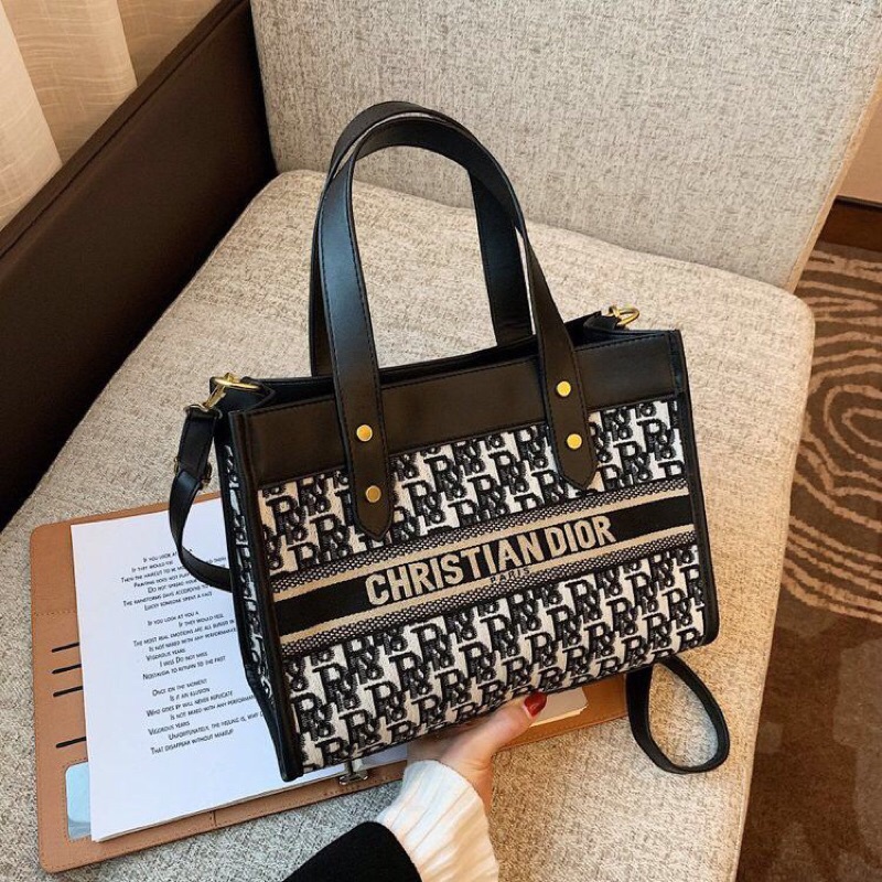 SG7574 syafniegalery tote bag canvas import motif dd tas kerja wanita 2052