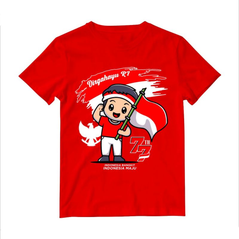 Kaos kemerdekaan anak 2-10 tahun cotton Combed 30s