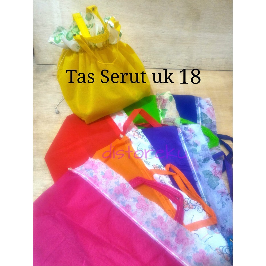 tas berkat hantaran bekal kain tas serut 18 x 18 cm tas spundbond