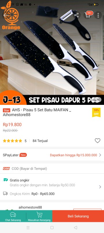 Ahs - Pisau 5 Set Batu Maifan _ Aihomestore88