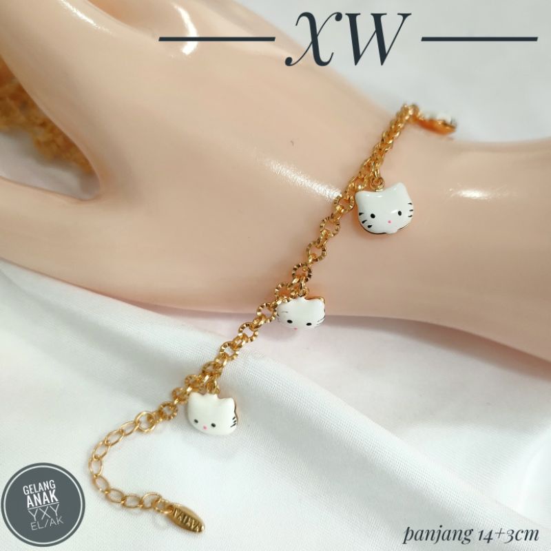 Gelang Anak Yaxiya rantai HK warna gold G08069