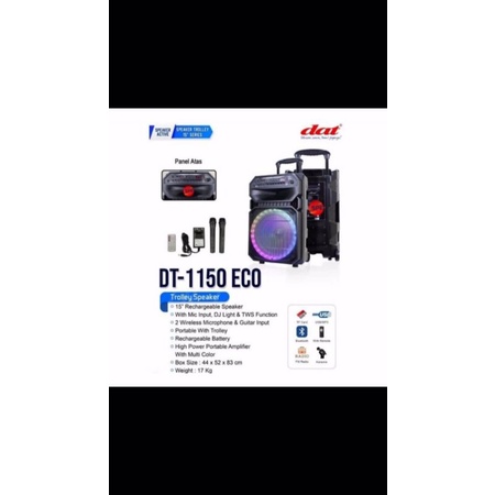 SPEAKER PORTABLE DAT DT1150ECO BRUETOOTH USB 15 INCH ORIGINAL