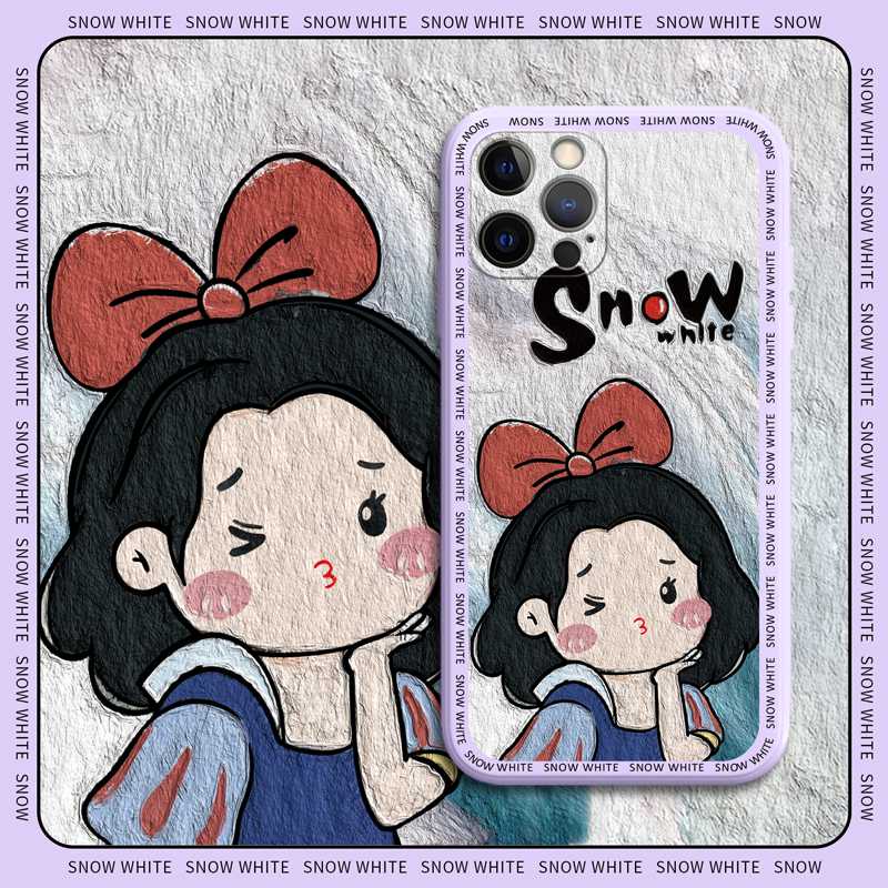 Cute Snow White Series Protect Case OPPO A9 A53 A33 A31 2020 A15 A15S C1 XT A3S A7 A12 A11K A95 F9 Pro A57 A39 F1S A83 K5 5 6 Casing Y11 Y12i Y15 Y17 Z1 Pro Y50 Y30i Y20i Y20S Y12S Y91C Y93 V5 V5S V5 Lite Y83 Y81 V9 Cartoon Girl Fashio