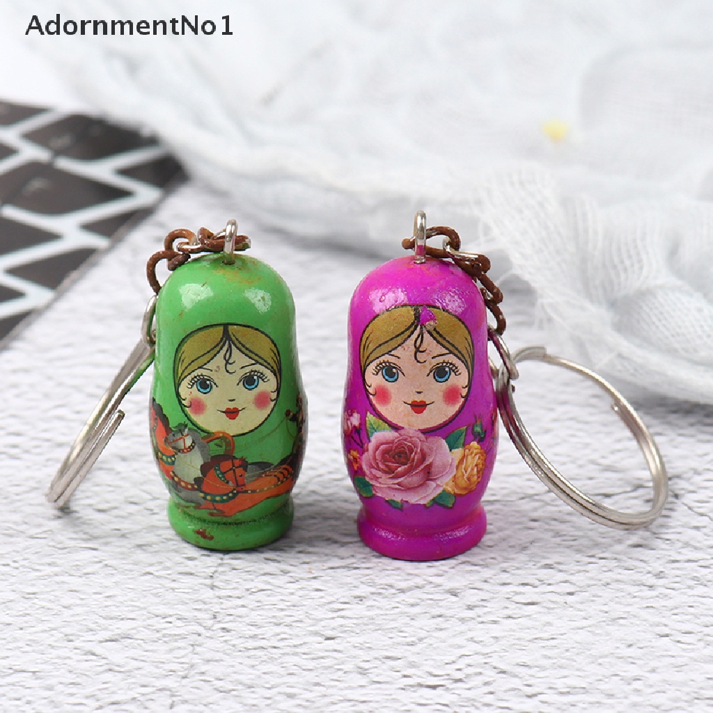 (AdornmentNo1) 12pcs Gantungan Kunci Boneka Rusia Matryoshka Bahan Kayu Untuk Dekorasi Natal