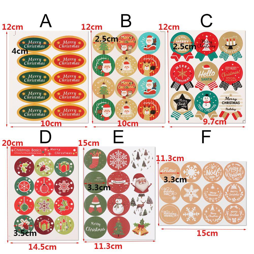 Populer 5lembar Kertas Hadiah Stiker Hiasan Kue Cookie Candy Tag Sealing Biskuit Paket Xmas Ornamen