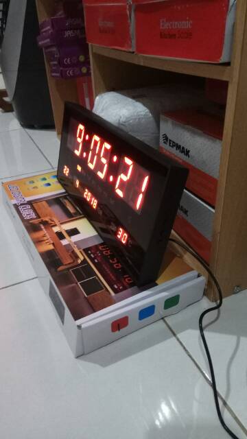 Jam dinding digital 3615 led merah murah