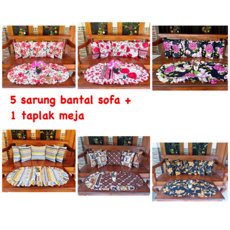 sofa set / sarung bantal sofa /taplak meja