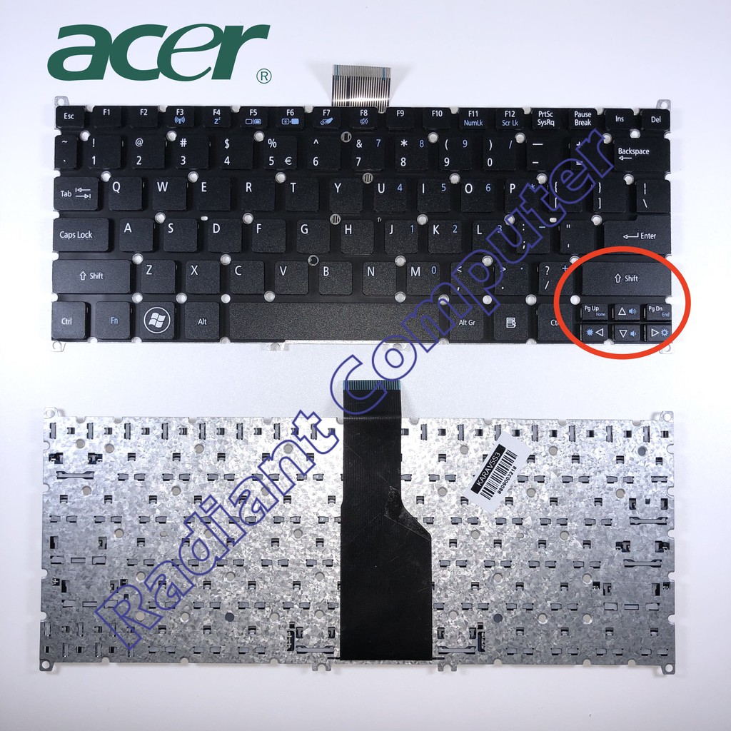 Keyboard Acer Aspire V5-121 V5-123 V5-131 V5-171 BLACK