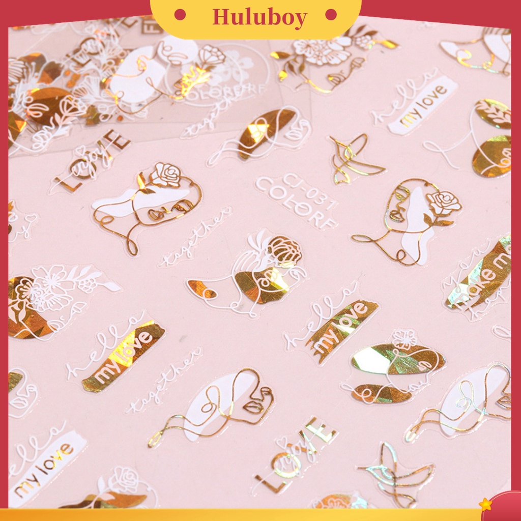 Huluboy Huluboy♡ Stiker Nail Art Dengan Perekat Untuk Manicure