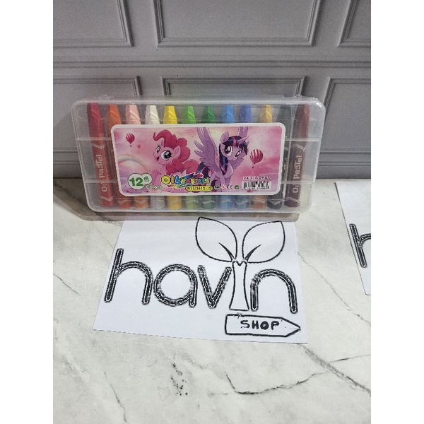 CRAYON BESAR 12warna/krayon/oil pastel/KRAYON BTS BT 21-Crayon Pony