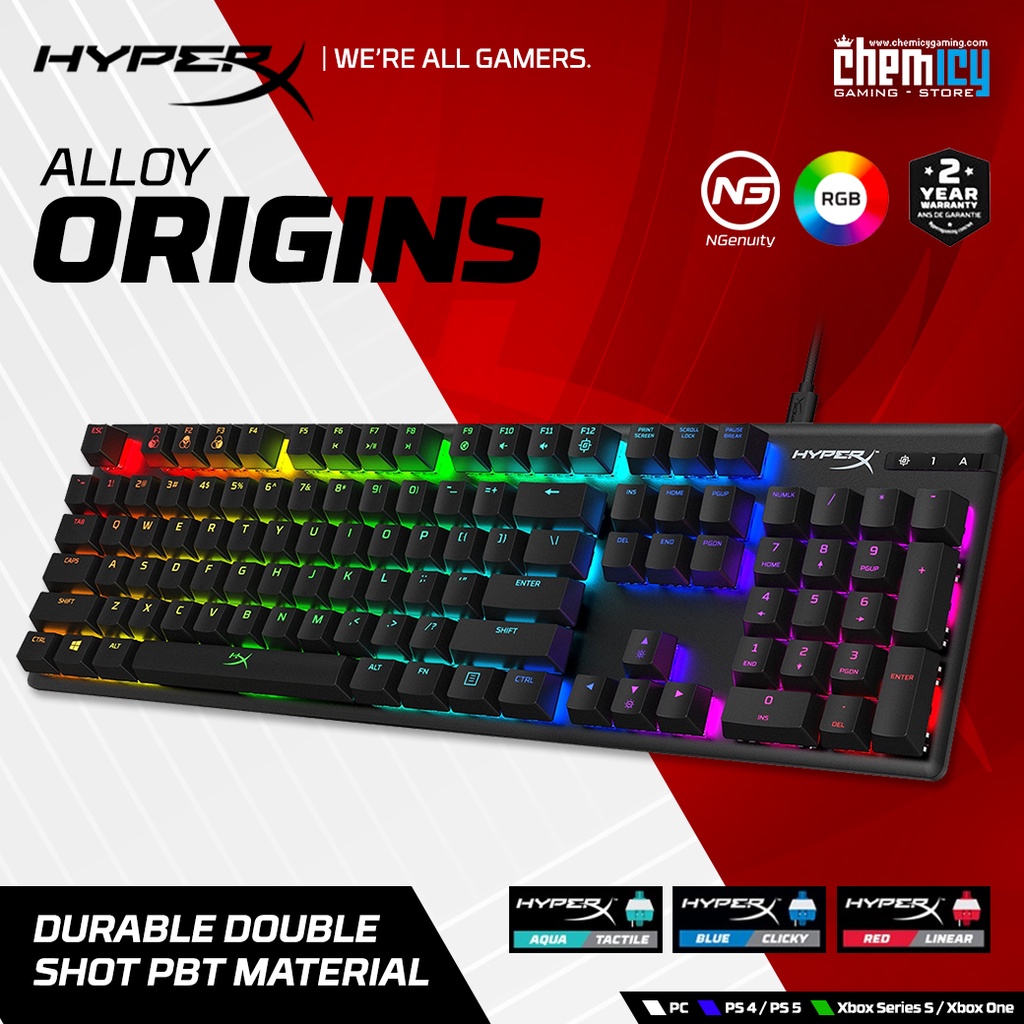 HyperX Alloy Origins PBT Keycaps RGB Mechanical Gaming Keyboard