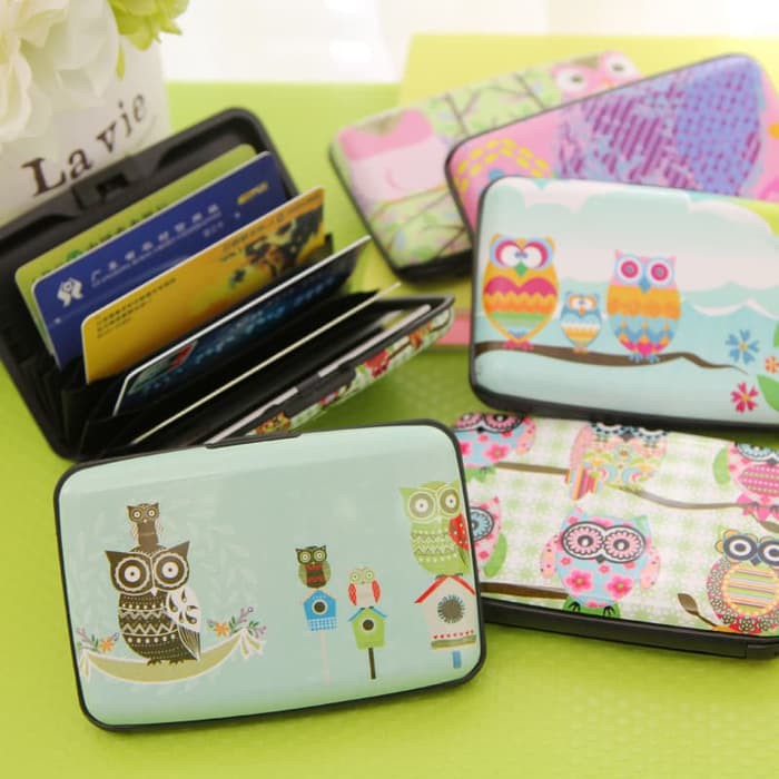 Kartu Kredit Wallet Dompet Aluminium Burung hantu / OWL