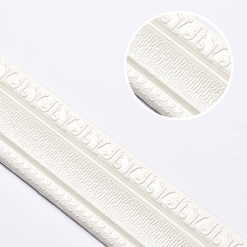 (COD)2.3 Meter 3D Stiker Dinding Dinding Perbatasan Hiasan Dinding Garis Perbatasan Hiasan Dinding Garis Skirting Garis Perbatasan Stiker Dinding Wallpaper Dekorasi Perekat Diri Tahan Air Strip-T1-1 Putih 2.3 Meter