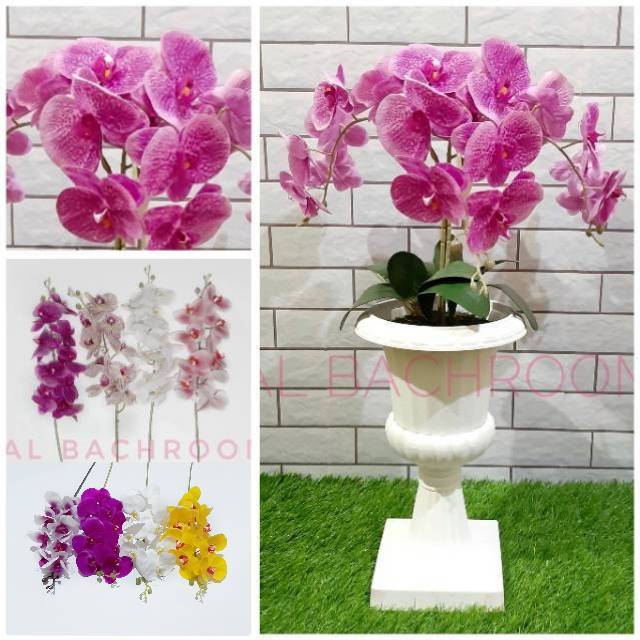 BUNGA ANGGREK LATEX K9 B8056 BESAR ANGGREK ARTIFICIAL KUPU KUPU HIASAN BUNGA ANGGREK PLASTIK DEKORASI RUMAH ORCHID WEDDING