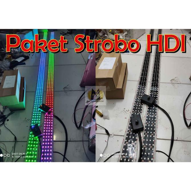 PAKET SUPER Strobo RGB 4 Baris 24v 143cm 176cm 220cm Modul Meteor Bus Truk - 12v 120cm