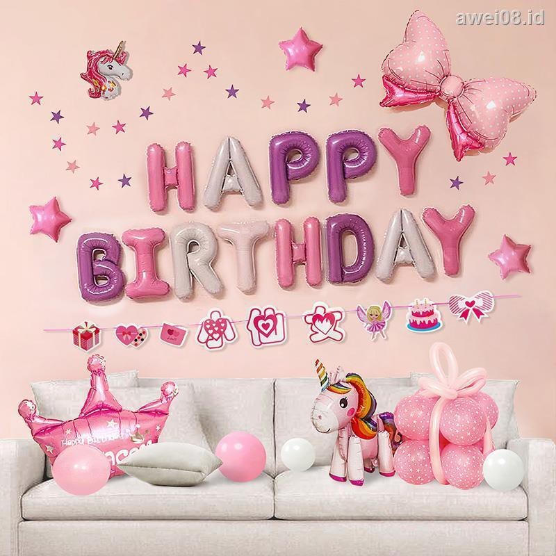 Baby Birthday To Decorate The Balloon Combo Girl A Dinner Party On Scene Setting Wall Body Adornment Shopee Indonesia