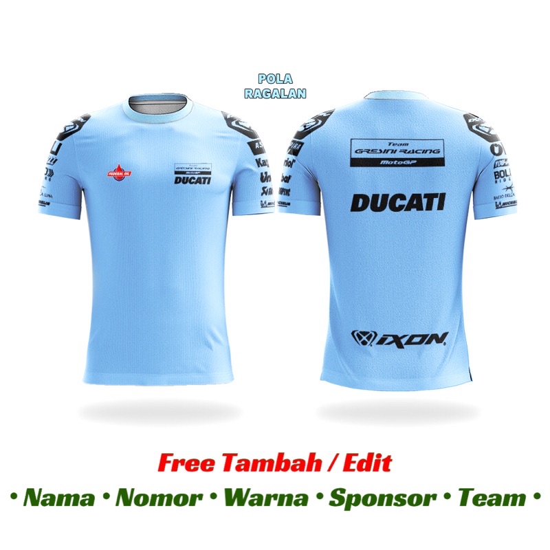 Baju Kaos Jersey Custom MOTOGP MOTO2 MANDALIKA LOMBOK INDONESIA | GRESINI RACING BASTIANINI