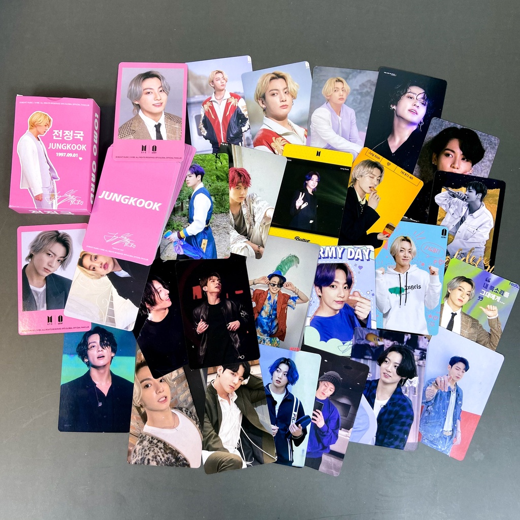 54pcs Kartu Lomo Foto Kpop BTS Kim Tae Hyung V Park Jimin Untuk Koleksi