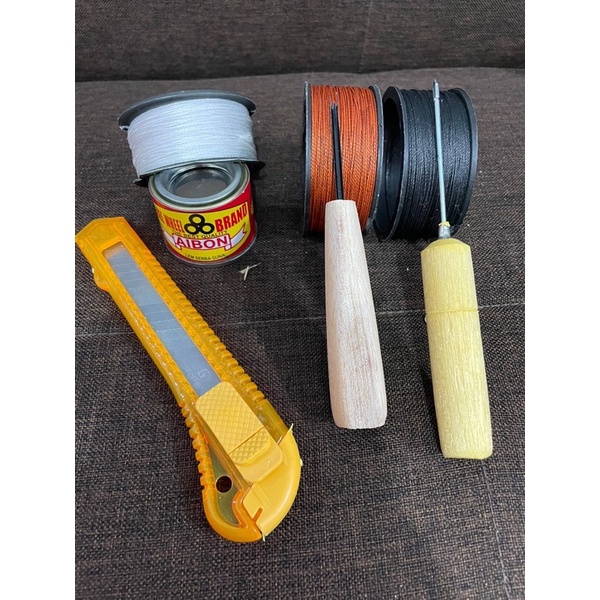 PAKET ALAT SOL SEPATU LENGKAP / KATER PISAU / PENYAYAT SOL SEPATU / BENANG SOL SEPATU / PAKET MURAH SOL SEPATU
