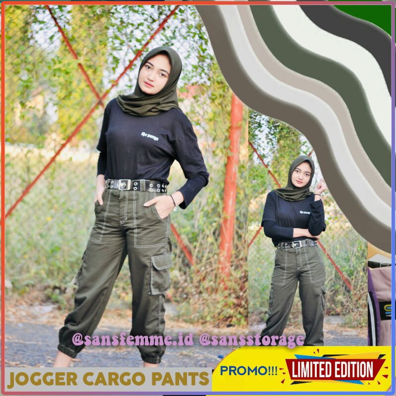 CELANA JOGER WANITA / CELANA JOGER CARGO WANITA / CELANA CARGO WANITA / JOGGER WANITA ARMY
