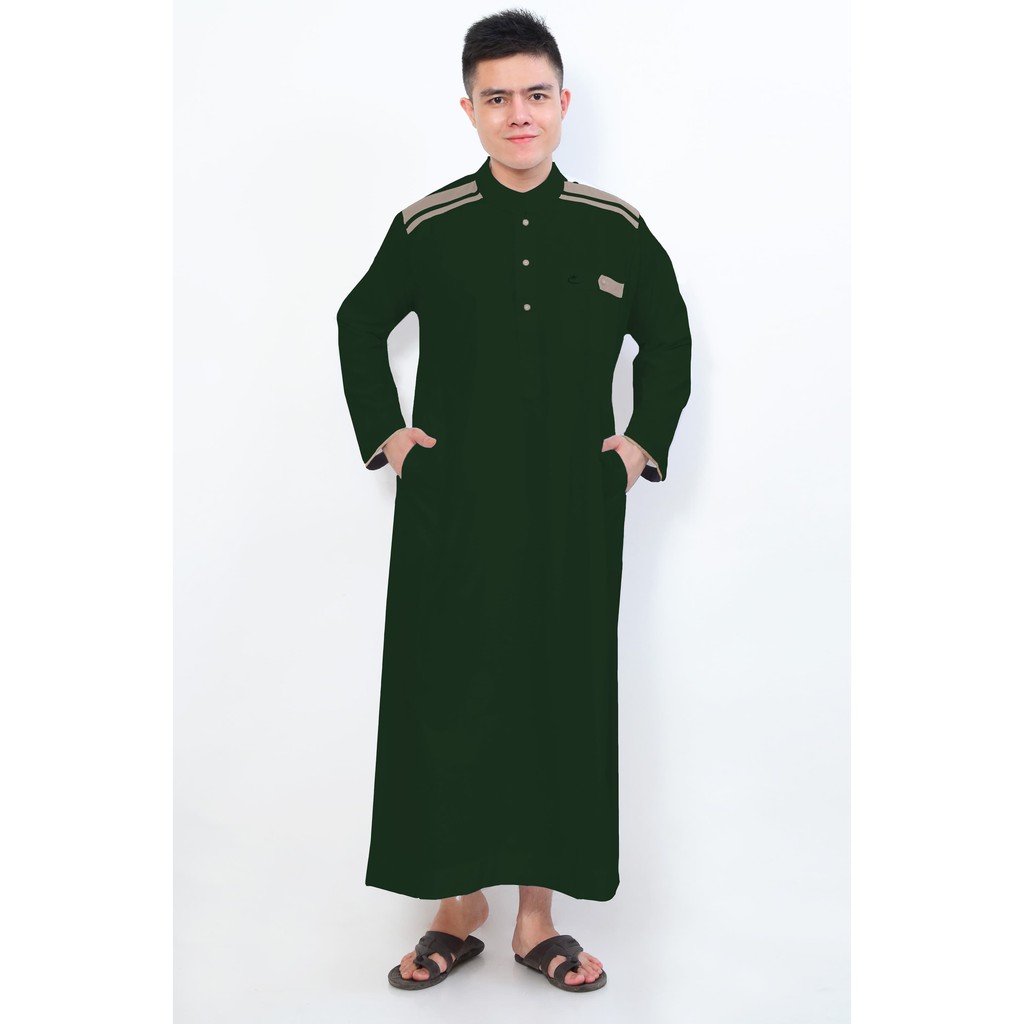 Jubah Cordova Hijau Botol Al-Isra Pakaian Gamis Pria Muslim