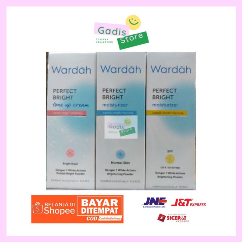 Wardah Perfect Bright Tone up cream moisturizer SPF 28 normal skin