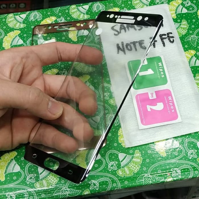 Tempered glass full samsung NOTE 7 FE NOTE7 FE glass full melengkung