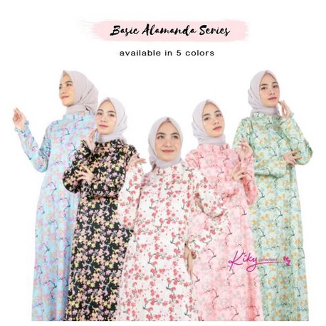 Baju Muslim Gamis Katun Jepang Ory Dewasa Muslimah Busui Cantik Kekinian Remaja Motif Basic Alamanda