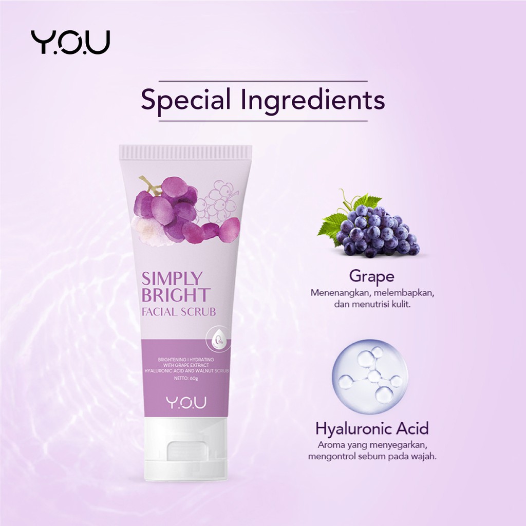 YOU Basic Skin Care Simply Fresh and Bright Facial Scrub/Sabun Wajah dengan Scrub