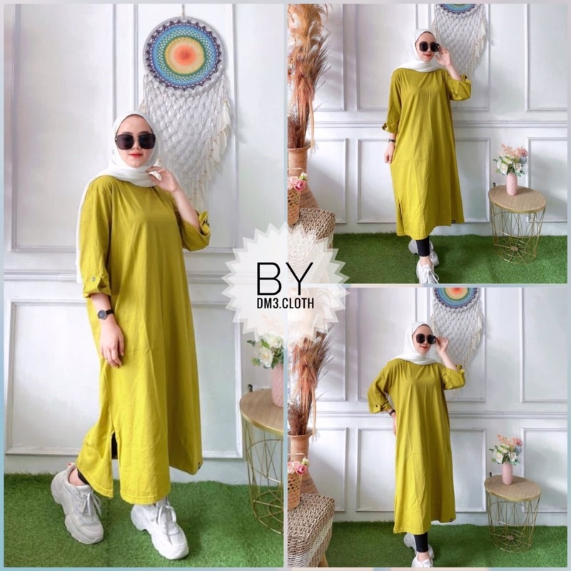 (BISA COD) Long tunik polos original /tunik kaos premium