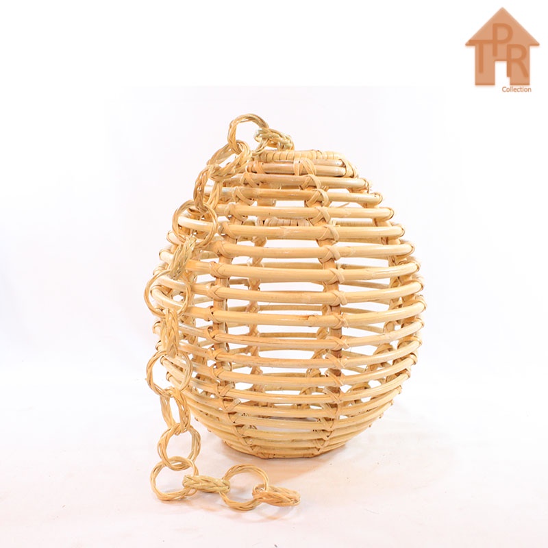 Rotan | Kap Lampu / Lampion / Lampu Gantung / Jeruji Oval - D28T30