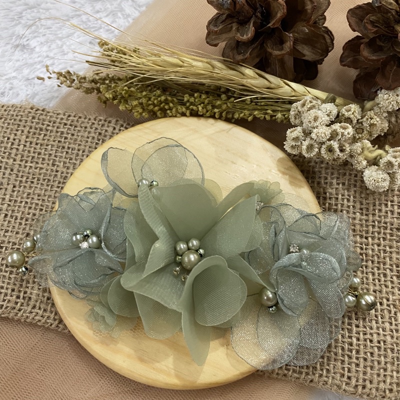 Ready Stock Cornelia Set bunga set rangkai payet organza