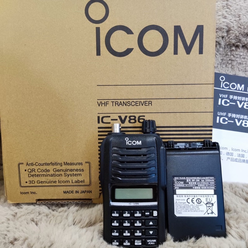 HT ICOM V86 7 watt + Free Headset Earset ORIGINAL Pengganti icom V80 | HT I Com V 86 7 watt walkie talkie handy talkie