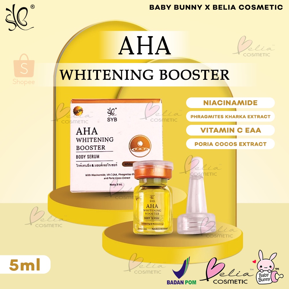 ❤ BELIA ❤ SYB AHA Whitening Booster Body Serum 5ml | Whitening &amp; moisturizing | Pemutih Tubuh Badan | BPOM