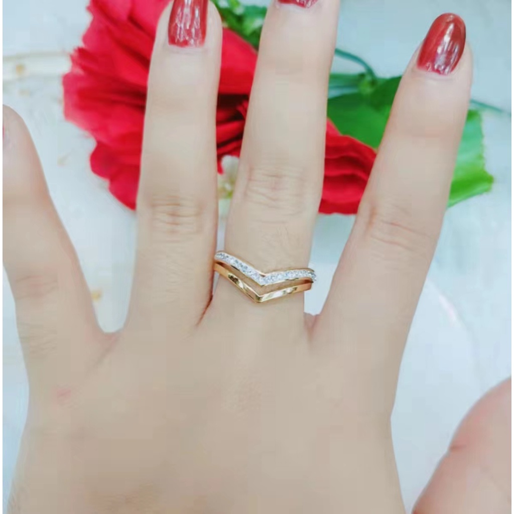 Cincin Titanium Permata Perhiasan Fashion 1101.1102