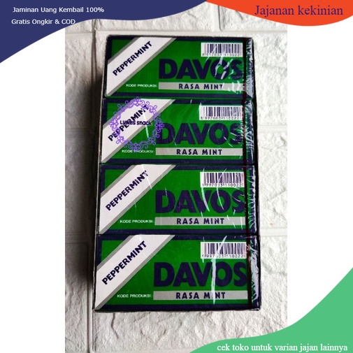 

permen davos isi 20pcs-jajan jadul - permen mint-permen anak kekinian-permen pedas